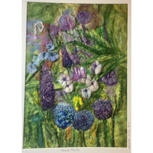 Floral Mesh – Felted and Embroidered Artwork