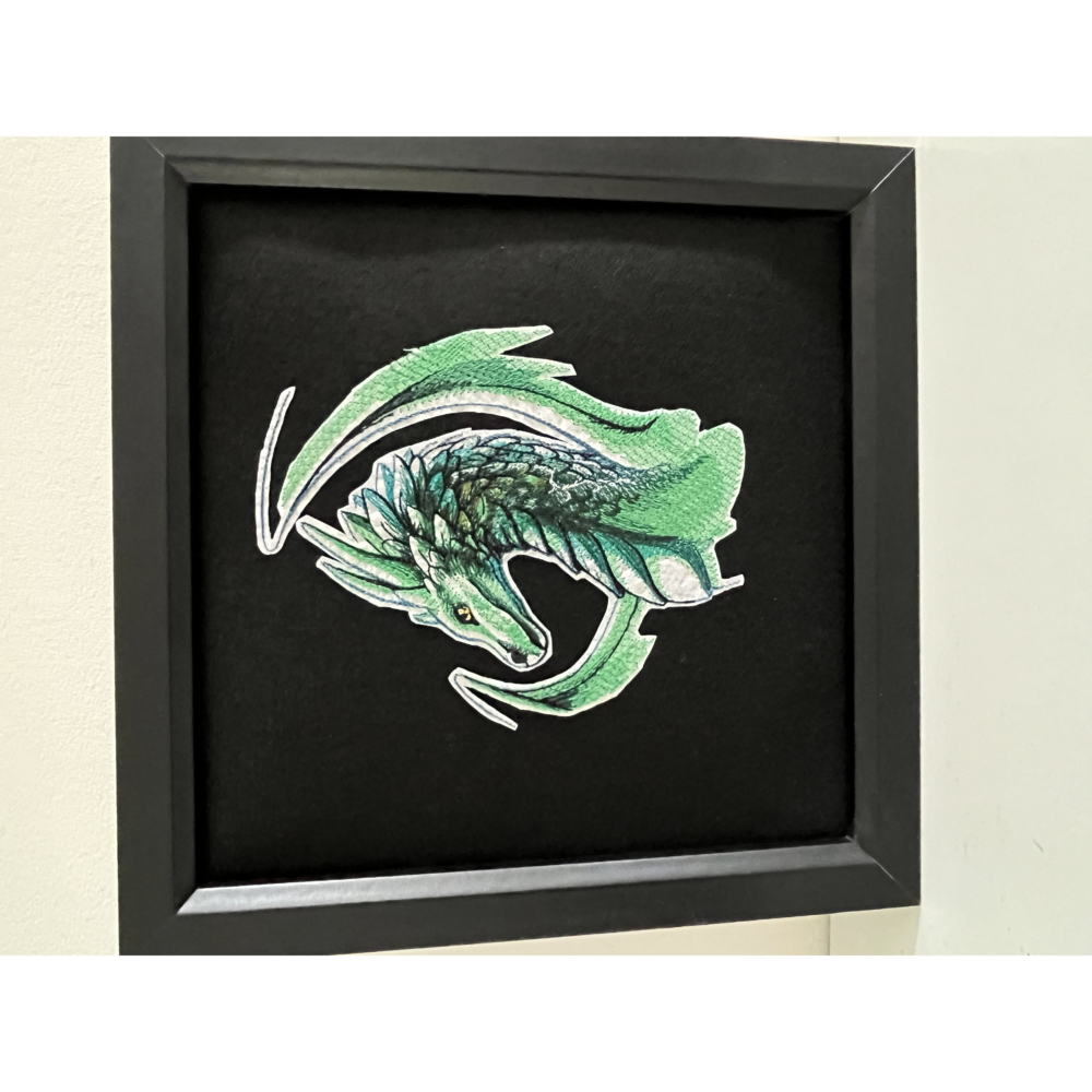 Green dragon embroidery