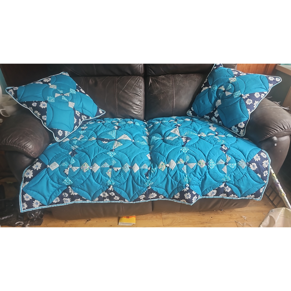 Sofa cover and cushions