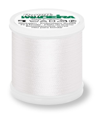 Madeira 9841_1001 | Rayon Embroidery Thread 1000m | Bright White