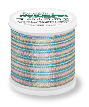 Madeira 9840_2103 | Rayon Multicolor Embroidery Thread 200m | Bright Baby Pink/Mint/Blue