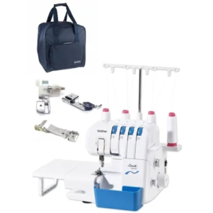 Free Gift Included FREE Overlocker Bag worth £30. Includes Extension Table, Waste Tray, Piping, Gathering & Blind Hem Foot