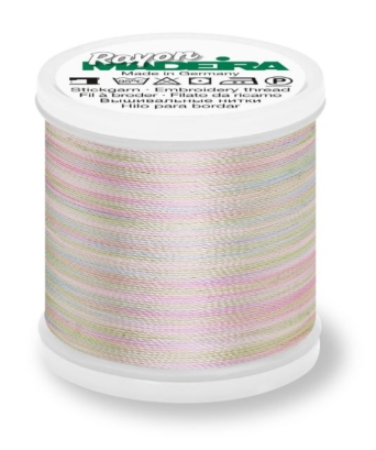 Madeira 9840_2101 | Rayon Multicolor Embroidery Thread 200m | Pastel Blue/Pink/Mint