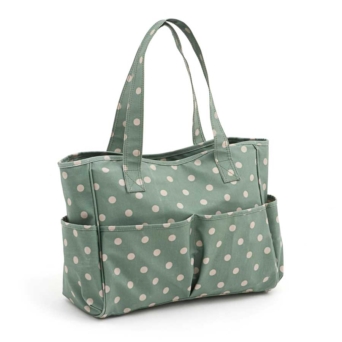 HobbyGift Craft Bag: Matt PVC: Moss Polka Dot | MRB_264