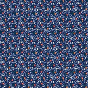 Amandas Floral on Navy Fabric