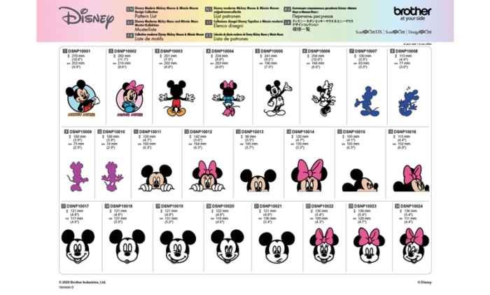 Brother ScanNCut Disney Mickey & Minnie Mouse | Design Collection | CADSNP10