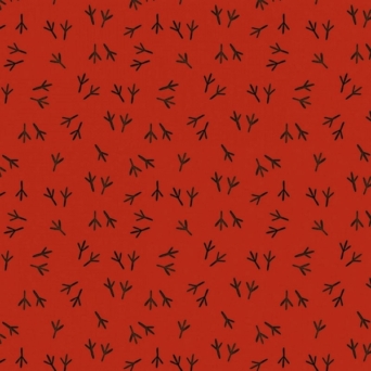 Conservatory Digital Tracks on Red Fabric