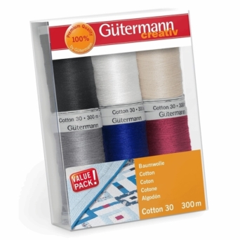Gutermann 734022_1 | Cotton No. 30: 6 x 300m: 1 | Thread Set
