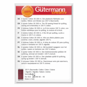Gutermann 734022_1 | Cotton No. 30: 6 x 300m: 1 | Thread Set