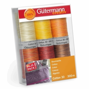 Gutermann 734022_2 | Cotton No.30, 6 x 300m: 2 | Thread Set