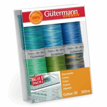 Gutermann 734022_3 | Cotton No.30, 6 x 300m: 3 | Thread Set