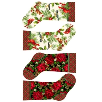 Home For The Holidays Multi Stocking Fabric Panel