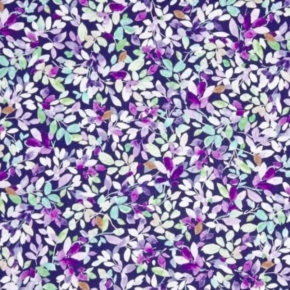 Jacqueline Leaves on Grape Fabric