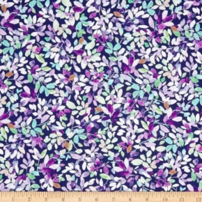 Jacqueline Leaves on Grape Fabric