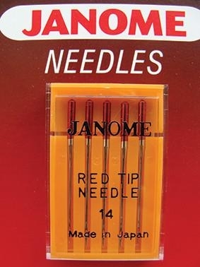 Janome 990314000 | Sewing Machine Red Tip Scarf Needles – 90