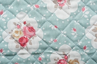 HobbyGift | Knit Craft Bag | Floral on Turquoise with wooden handle