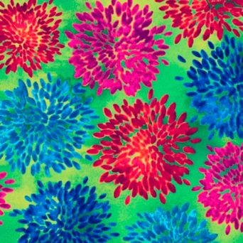 Mirage Multi Floral on Green Fabric