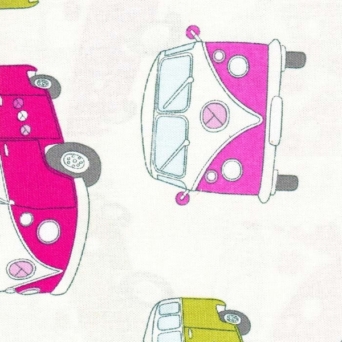 Multi Camper Vans Fabric For Craft & Bag Making