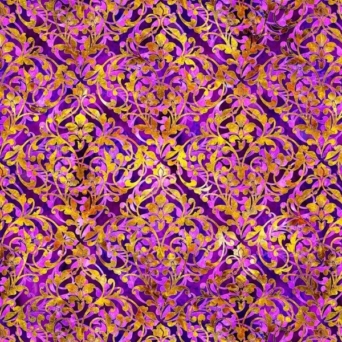 Pandora Damask Violet Fabric