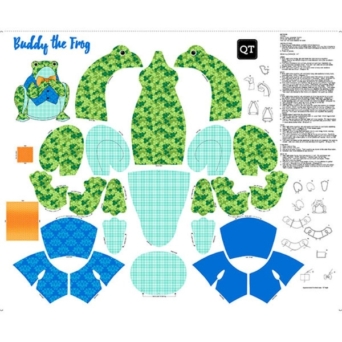 Sew N Go III Buddy The Frog Stuffable Craft Fabric Panel