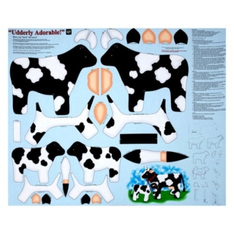 Sew N Go IV Udderly Adorable Black Craft Fabric Panel