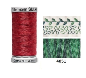 Guterman Sulky Variegated Cotton | 300m | Forever Green