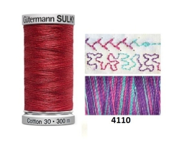 Guterman Sulky Variegated Cotton | 300m | Light Jewels