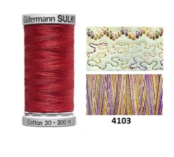 Guterman Sulky Variegated Cotton | 300m | Pansies