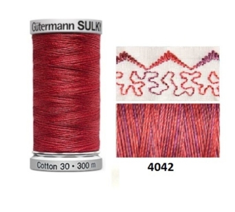 Guterman Sulky Variegated Cotton | 300m | Redwork