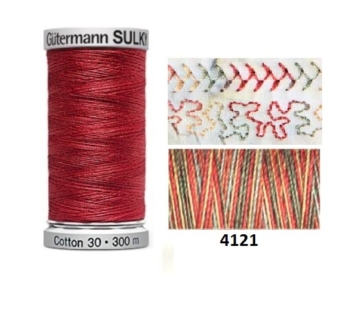 Guterman Sulky Variegated Cotton | 300m | Rhubarb