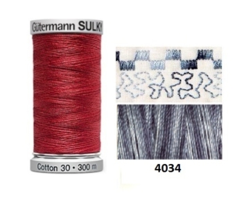 Guterman Sulky Variegated Cotton | 300m | Soft Black