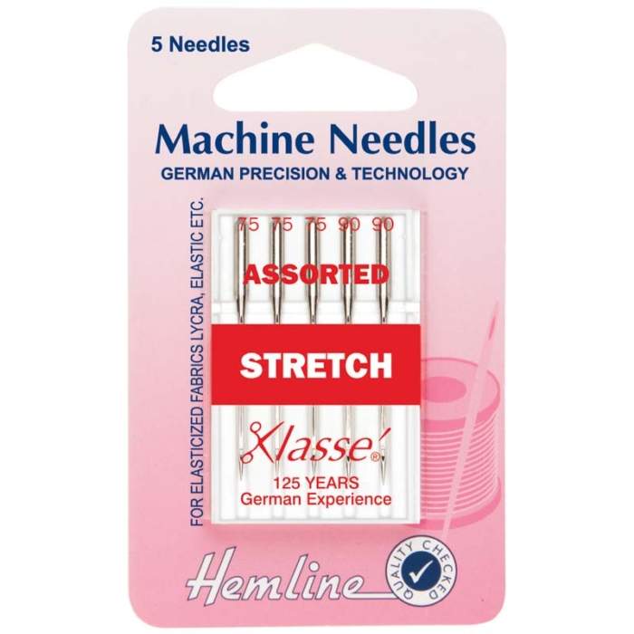Hemline Sewing Machine Needles: Stretch: Mixed: 5 Pieces