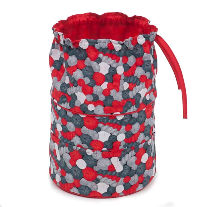 HobbyGift Classic Collection: Drawstring Crochet Bag (Empty): Balls of Wool | HGDSBE_482