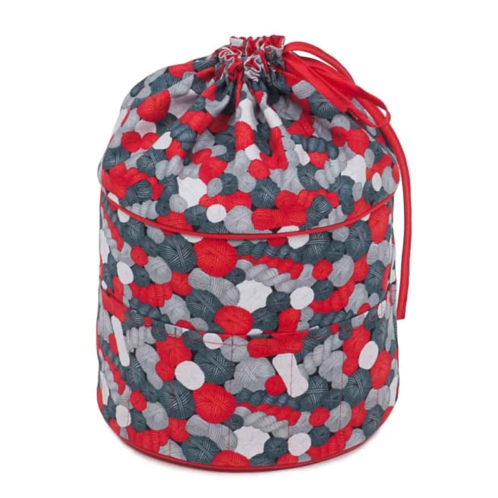 HobbyGift Classic Collection: Drawstring Crochet Bag (Empty): Balls of Wool | HGDSBE_482