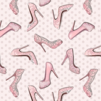 Vintage Pink Shoe Dance Fabric