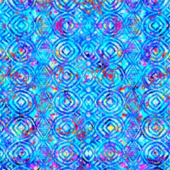 Zanzibar Geo Stripe Multi on Blue Fabric