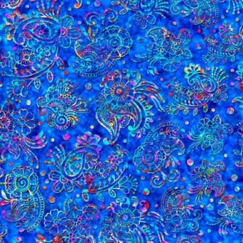 Zanzibar Paisley Stripe Multi on Royal Fabric