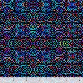 Zanzibar Set Geo Multi on Black Fabric