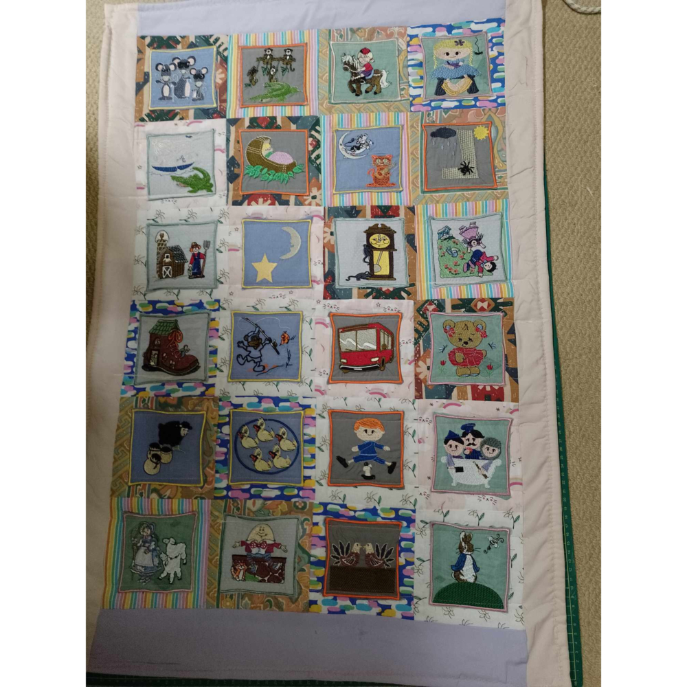 Lavender pouch, messenger bag, sensory mat and a nursery rhyme tummy mat