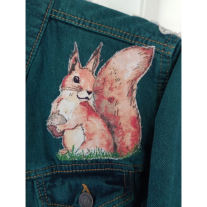 Hand dyed woodland applique Jacket