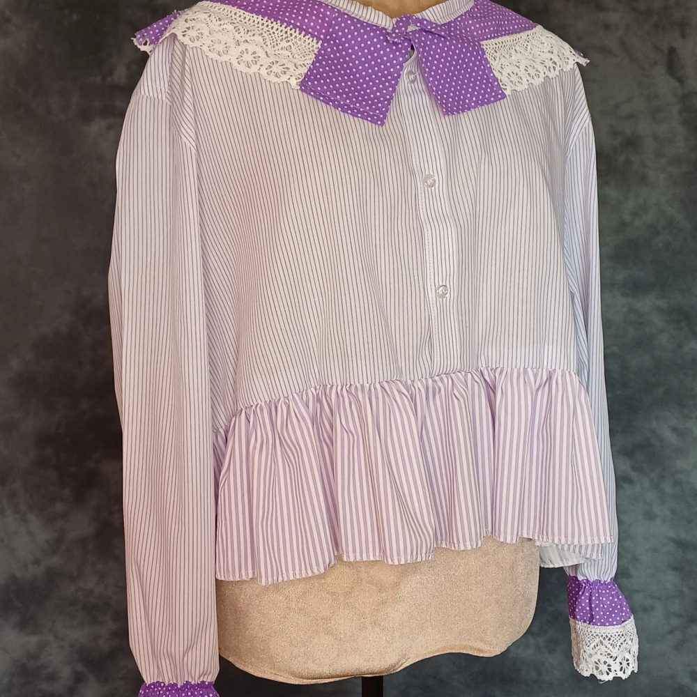 Man’s shirt repurposed to a ladies blouse