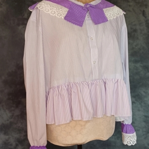 Man’s shirt repurposed to a ladies blouse