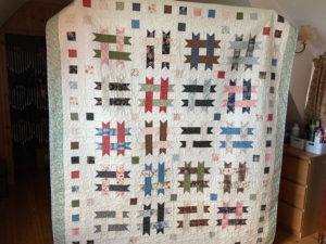 Blue ribbon quilt, pattern from Missouri star quilting