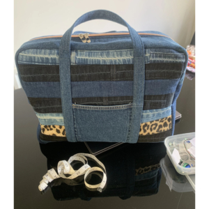 Recycled denim travel bag