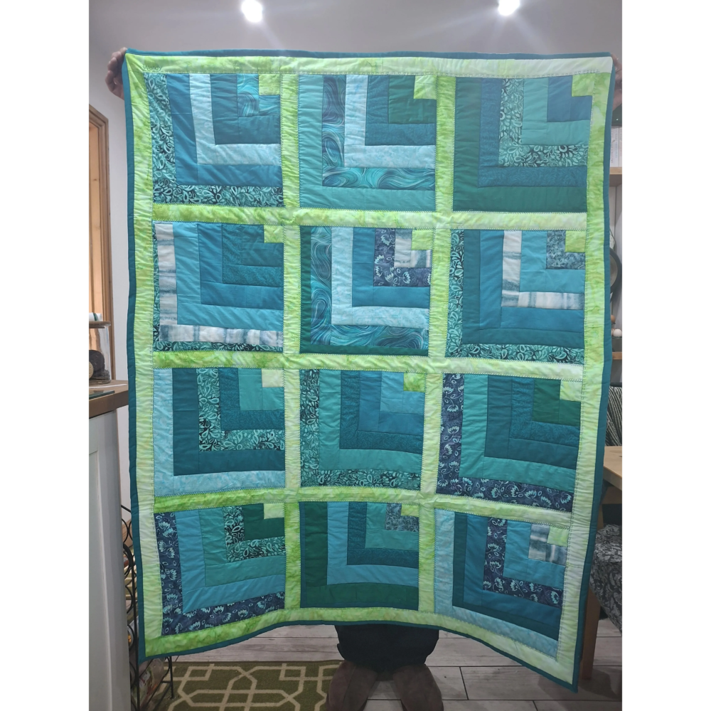 Turquoise Log cabin quilt