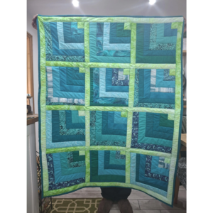 Turquoise Log cabin quilt