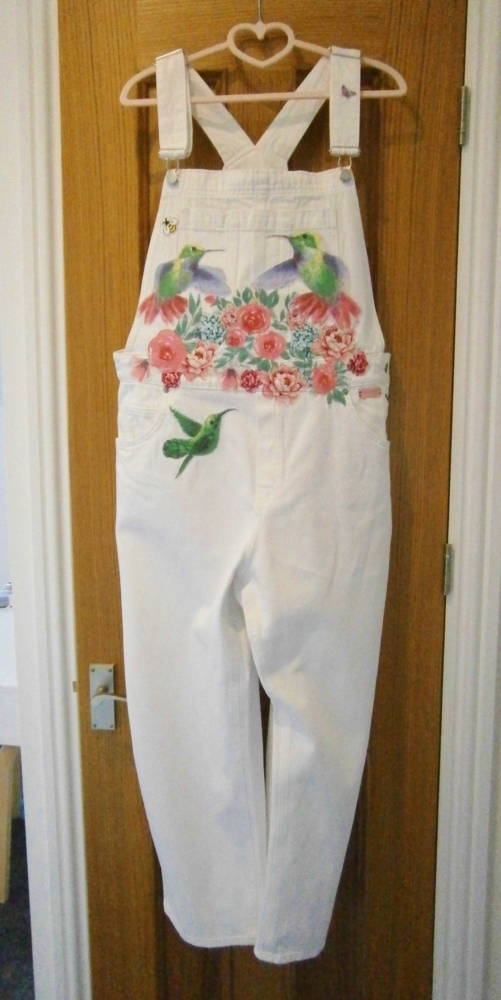 Upcycled Appliqued Dungarees