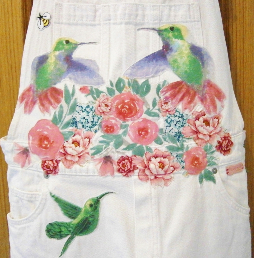 Upcycled Appliqued Dungarees