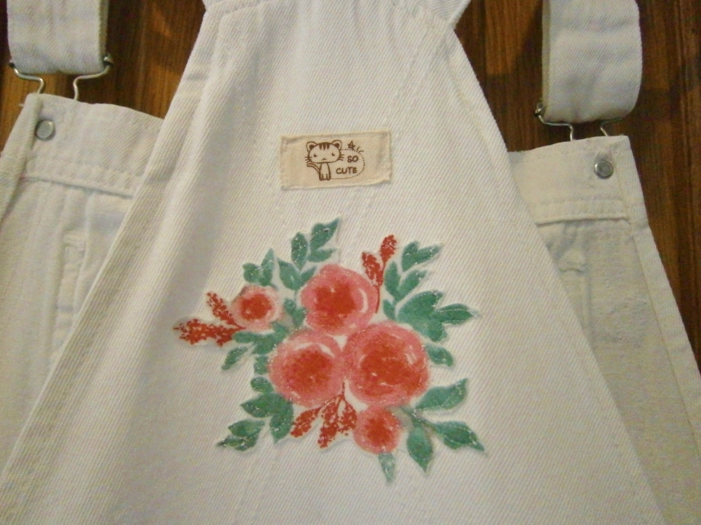 Upcycled Appliqued Dungarees