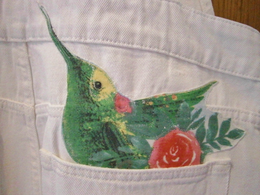 Upcycled Appliqued Dungarees
